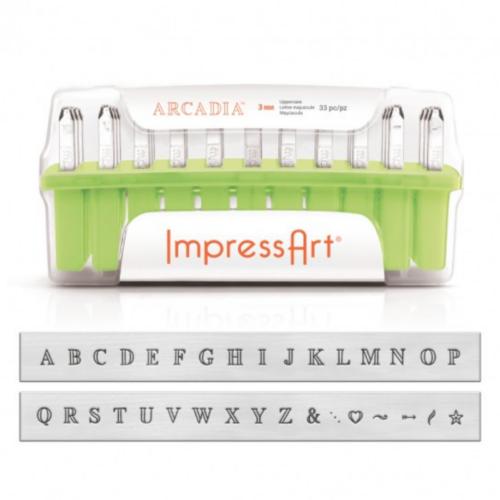 ImpressArt Arcadia 3mm Alphabet Upper Case Letter Metal Stamping Set