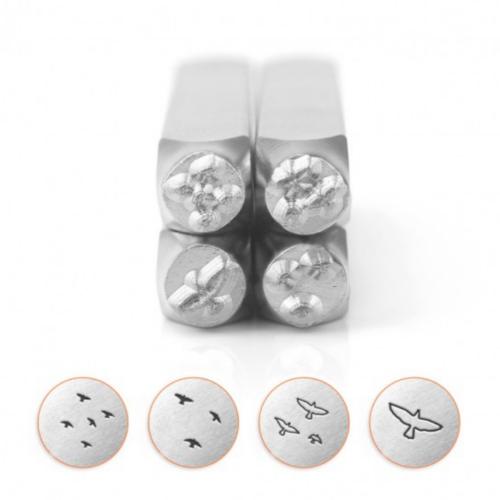 ImpressArt Birds Collection 6mm Metal Stamping Design Punches 4pc