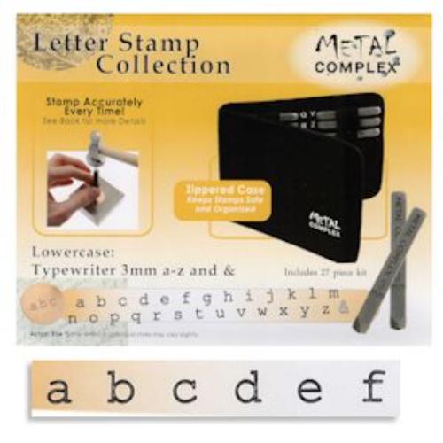 Typewriter Alphabet Lower Case Letter 3mm Stamping Set - Metal Complex