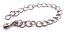 Necklace Extender Chain, Brass Extension Chains with Drop 50mm, Silver x5pc