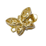 Gold Tone Filigree Butterfly Pearl Box Clasp x2