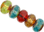Czech Glass Fire Polished beads 11/7mm Roundel x5 Multi-Colour Picasso