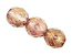 Czech Glass Fire Polished beads 10mm Lustre Transparent Topaz Pink x25