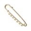 Beadable Brooch Kilt Safety Pin for Beading 7 Loops Gold Plated x1