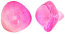 Czech Glass Three Petal Flower Beads 10x11mm Coated Hot Pink x5