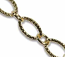 Gold Base Metal Patterned Chain Link 9x6mm x1ft - 30cm 