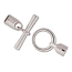 Kumihimo Glue in Toggle 6mm id Silver Plated x1