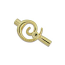 Kumihimo Glue in Swirl Clasp 3mm id Gold Plated x1
