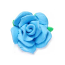 Handmade Sculpted Fimo Rose & Leaf Beads - Turquoise x2