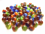 Cats Eyes Fibre Optic Round Glass Beads 6mm ~ Tri-Colour