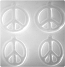 Resin Mould - Peace Signs, Round & Oblong (2-pairs-on-1) 49mm & 52x39mm