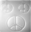 Resin Mould - Peace Signs, Pendant & Earrings (3-on-1) 58mm & 41mm