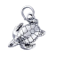 Sterling Silver Charms - 19x15mm Hawksbill Sea Turtle Charm x1