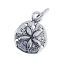 Sterling Silver Charms - 12.2x9.6mm Sand Dollar x1