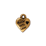 TierraCast Pewter Gold Plated 10mm Made with Love Charm x1