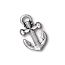 TierraCast Pewter Silver Plated 19.5x12mm Anchor Drop Charm x1