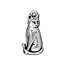 TierraCast Pewter Antique Silver Plated Sitting Cat Charm (22x10mm) x1