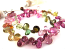 Multi-Tourmaline 4 -4.5mm Heart Shape Briolette Gemstone Beads per half layout