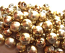 Round Glass Beads 8mm ~ Light Gold Metallic