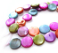 Shell Coin Button Beads 13mm - Pastel Mix 32 beads per 16" strand approx