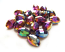 Firepolished Glass Olive Beads 8x6mm Rainbow Iris Metallic (72pc approx)