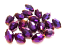 Firepolished Glass Olive Beads 8x6mm Purple Iris Metallic (72pc approx)