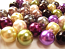 Faux Pearls 10mm Glass Beads x40 Soup Mix B (purple, green, grey, pink, cream)