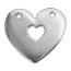 Pewter Soft Strike Heart w/ Hole, 1" x 1" 16g Stamping Blank x1