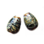 Raku on Topaz Earring Egg Drops - Artisan Glass Lampwork Beads (x2 bead set)