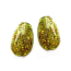 Green Glitter Flakes Earring Egg Drops - Artisan Glass Lampwork Beads (x2 bead set)