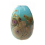 Blue Opal Raku Egg Drop 1 inch - Artisan Glass Lampwork Bead