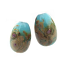 Blue Opal Raku Earring Egg Drops - Artisan Glass Lampwork Beads (x2 bead set)