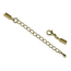Gold Plated 2.25 inch Necklace Extender - Extension Chains with Ribbon/Cord Crimp Ends and Parrot Clasp pack of x1 set