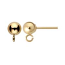 14kt Gold Ball Post 4mm Earring with Loop Findings x1pr