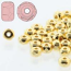Czech Glass Fire Polished Micro Spacer Beads 2x3mm 24ct Gold Plate x50pc
