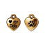 TierraCast Pewter 22kt Gold Plated Love my Dog 10mm Heart Charm x1