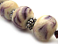 SOLD - Artisan Glass Lampwork Beads ~ Purple & Ivory Marble Set ~ Ian Williams
