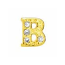 Floating Living Locket Charms, Crystal Rhinestone Gold Alphabet Letter B