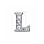 Floating Living Locket Charms, Crystal Rhinestone Silver Alphabet Letter L