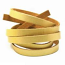 Faux PU Flat Leather Strip, for Bracelets, 8mm Wide, 1 metre x1pc, Gold