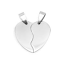Stainless Steel Heart in Two Half Pieces 22x20mm 16ga Stamping Blank x1 Pair