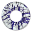 Beadsmith, Glass Foil Donut Pendant 41x41mm, Cobalt Blue