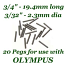 Beadsmith WigJig Pins #1 20pc, for Olympus Wig Jig