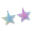 Stainless Steel Rainbow Filigree Star Charm Pendant 23x22x0.4mm x1pc