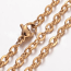 Gold Stainless Steel Cable Chain (2.5x2mm Flattened Link) Necklace 19.7 inch (50cm) x1