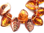 Czech Leaf Beads 14x9mm Copper Medium Topaz Bead x1