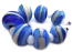 SOLD - Artisan Glass Lampwork Beads ~ Blue & White Swirl Set