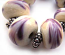 SOLD - Artisan Glass Lampwork Beads ~ Purple & Ivory Marble Set