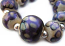 SOLD - Artisan Glass Lampwork Beads ~ Ivory Peacock Shimmer Round Set