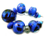 SOLD - Blue Set Artisan Glass Lampwork Beads